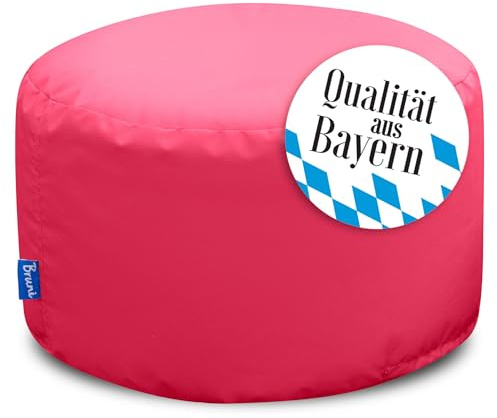Bruni Pouf Sitzhocker L in Pink – runder Sitzpouf, Indoor und Outdoor als Fußhocker, Yoga-Sitzkissen, Meditationskissen geeignet, in Deutschland gefertigt