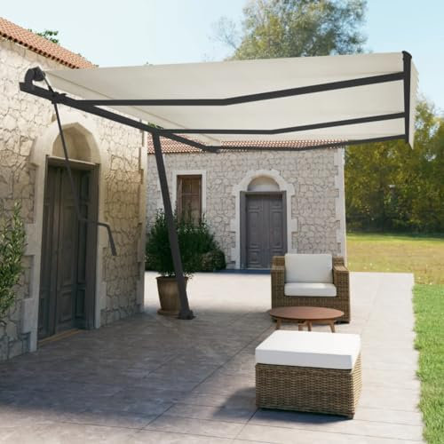 Homgoday Outdoor-Zelt für Privatsphäre, Set Stangen für Sonnensegel, Anthrazit, 600 x 245 cm, Eisen, Vorhang für Garten Balkon, Sonnensegel für Außenbereich, Seitenmarkise für Terrasse, Modell 315098