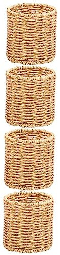 BCOATH 4pcs Desktop Organizer Pen Container Pencil Holder Rattan Pen Pot Imitation Rattan Stationery