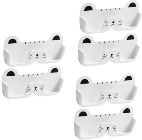 IMIKEYA 6 Stk brillen tapetiertisch klobürste wandmontage organizers Brillenhalter für die Wand orgeneiser Brillenorganizer für Sonnenbrillen Glasbrillen-Organizer pp Weiß