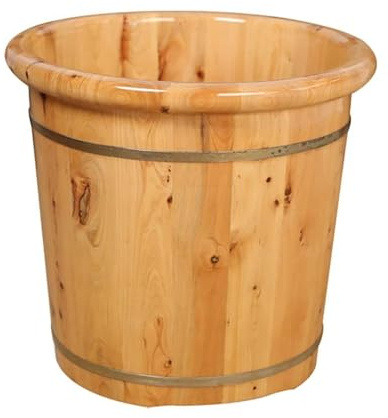 BIOMICE Footbath Basin Wooden Foot Bath Bucket Sauna Bucket Water Bucket Handmade Wooden Footbath Tubs Foot Relaxing Barrel Foot Bath Tub