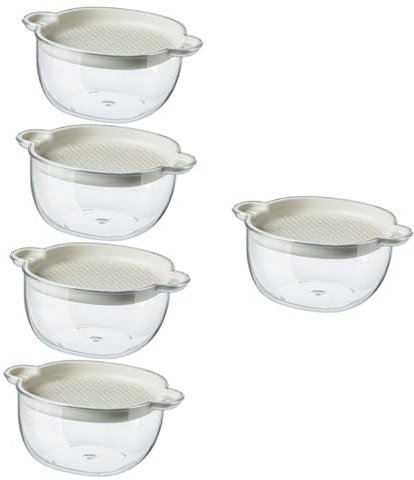 Cabilock 5 Piezas Cesta Escurridor De Cocina Cesta De Lavado De Cocina Canasta De Filtro Cesta De Drenaje De Doble Capa Cesta De Frutas y Verduras Colador De Pasta El Plastico Reutilizable