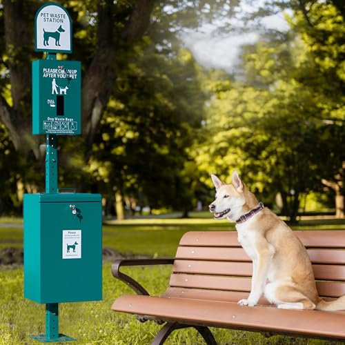 vnmudzeo 100 L Community Pet Feces Collectors Vertical,for Park & Trails,Floor Standing Square Outdoor Dog Waste Trash Commercial