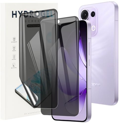 KUSINHOKA Protector Pantalla de Privacidad para Oppo Reno 13 5G, [2 Piezas] Anti-Espía Hidrogel Flexible Full Cobertura Película Protectora, Anti-arañazos Film Protector para Oppo Reno 13