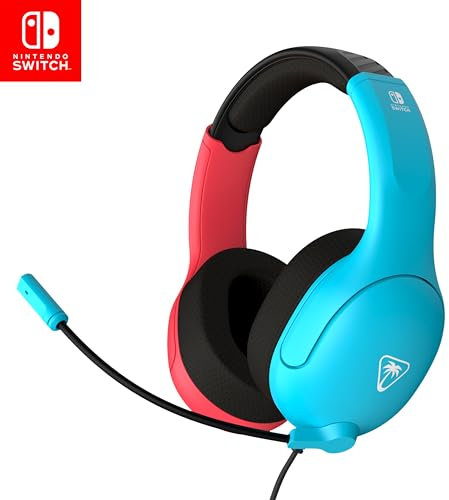 Turtle Beach Airlite Fit Casque de Jeu Filaire Bleu et Rouge sous Licence Officielle pour Toutes Les Nintendo Switch - Microphone à Bascule et Silencieux, Oreillettes de Confort supérieur