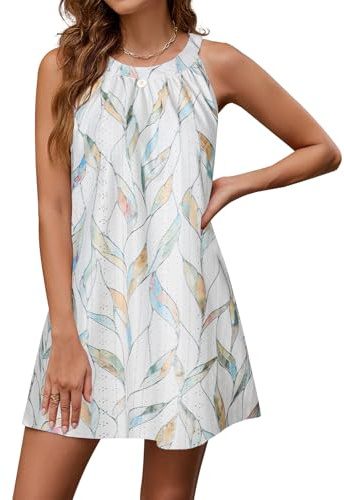 Zetieny Dam strandklänning sommarklänning strandtunika bikini täcka strandponcho klänningar badkläder baddräkt, Färgade blad, XL