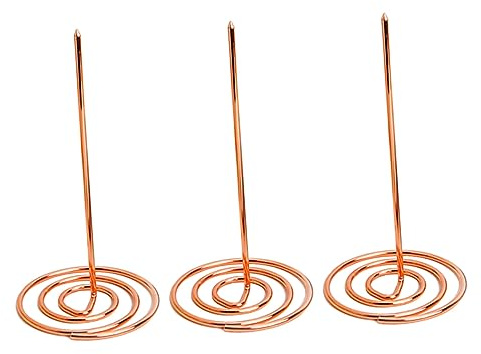 UTHCLO 3Pcs Rose Gold Menu Summons Fork Invoice Holder Organizer for Restaurant Office Metal Needle Holder for Receipts Bills Notes and Memo