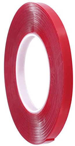 Hztyyier 10 M de Artes de Uñas Adhesivas Cinta Adhesiva Doble Película Roja Transparente para Lentes de Uñas -herramienta de Manicura