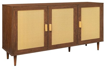 Riess Ambiente Sideboard Vienna - 120cm - braun - Rattan mit Stauraum | Pflegeleichte Oberfläche, Deko-Vase, edle Optik, hoher Komfort, modernes Design, Polyrattan