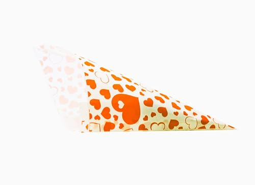 Spitztüten aus Papier Motiv Orange Herzen PGV Länge ca. 23 cm für ca. 250 g Inhalt (100 Stück)