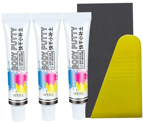 Kit de réparation de mastic pour carrosserie, 3 pièces/ensemble, 10 g, résine synthétique à séchage rapide, kit réparation pour rayures et peinture écaillée