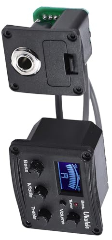 UPKOCH Waterphone Instrument mit Piezo Tonabnehmer und Vorverstärker für Ukulele 3-band Equalizer und Lcd Display zur Präzisen Stimmkontrolle