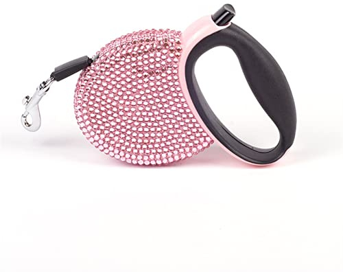 Ausziehbare Hundeleine, Einziehbare Hundeleine, modisch, langlebig, 360 °, Keine Welpen-/Katzen-Leine, Pink, for kleine Rassen(108,9.8FT)