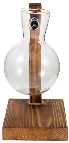 SEWACC Holz Und Glas Pflanzgefäß Für Hydrokultur Terrariumhalter Für Tisch Kleine Blumenvase Ohne Erde Glas Anzuchtstation Für Pflanzen Deko Für Zuhause Oder Büro