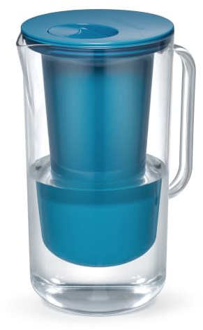 LifeStraw Home Essential - Brocca filtrante per acqua, 10 tazze, senza BPA, batteri, parassiti, microplastiche e oltre 30 contaminanti, blu mare