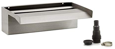OASE 70771 Waterfall XL 30 - Wasserfall 30 cm breit in Edelstahl-Optik für Wasserspiele im Garten und Außenbereich, zur Montage an Mauern und Wänden für Teich, Pool, Brunnen, silber
