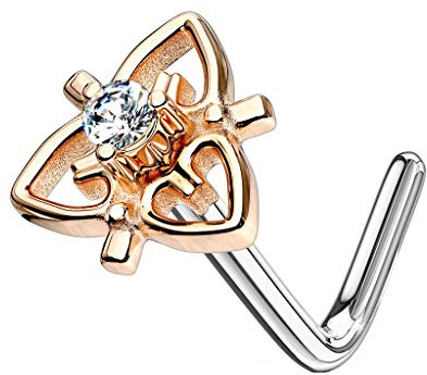 beyoutifulthings Nasen-Piercing ZIRKONIA Herzen 5,7mm Nasen-Ring Nasen-Stecker L-Form Chirurgenstahl Mehrfarbig Stab-Dicke 0,8-1mm
