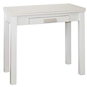 MOMMA HOME Mesa de Cocina - Modelo HENA - Color Blanco/Blanco - Material MDF/Madera - Medidas 80 x 40/80 x 76 cm