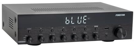 FONESTAR Amplificador Estéreo Bluetooth, USB/MP3, Radio FM, HiFi 60+60 RMS de Potencia As-6060