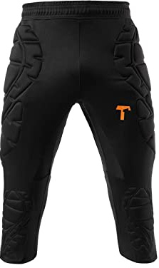 T1TAN 3/4 Torwarthose schwarz- 100% Polyester - Gepolstert an der Hüfte und an den Knien - Optimal für Trainingseinheiten - Diverse Größen