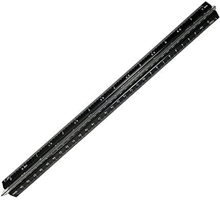 DRERIO Maßstabslineal Architekten Maßstabslineal Metalllineal Ingenieurslineal Präzisions-Metalllineal Dreieckiges Maßstabslineal 6 Verhältnisse Zeichenwerkzeuge Lineal 30 cm für Architekten