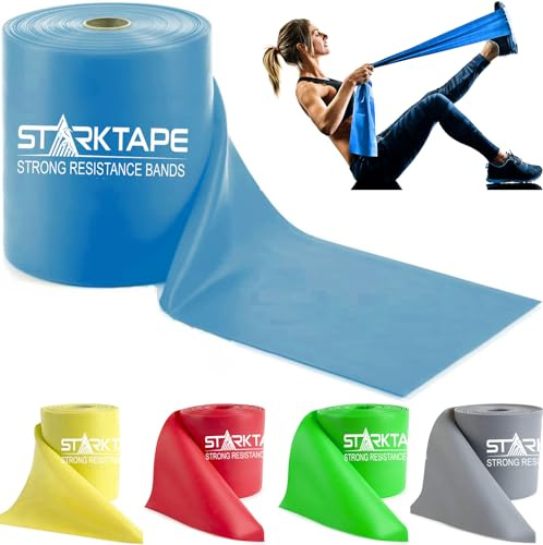 Starktape Resistance Bands Widerstandsbänder Latexfrei – Von 2,5 Meter bis 46 Meter Länge Professional Fitnessbänder für Home-Training, Physiotherapie, Pilates, Krafttraining und Rehabilitation
