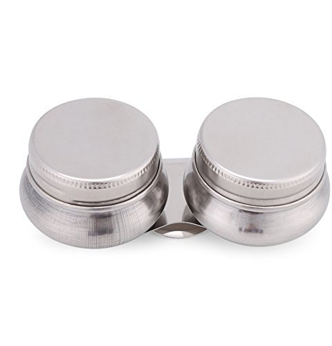 Large Stainless Steel Double Palette Oil Painting Megilp Turpentine Solvent Container with Lid