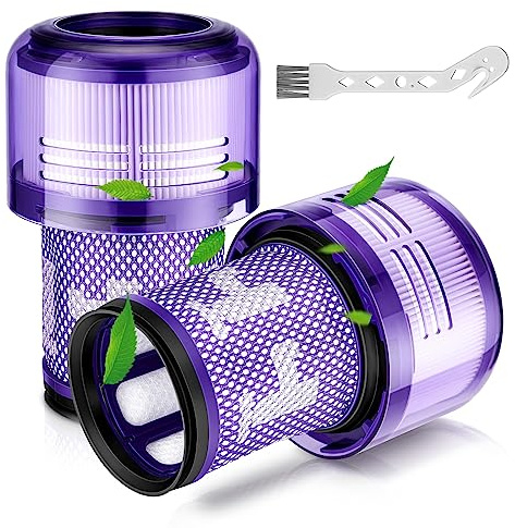 V12 Filter Für Dyson V12-2 Stück Ersatzfilter Filter für Dyson V12 Detect | Slim Absolute/Total Clean/Extra/Fluffy Vacuum Cleaner,Waschbar Ersatzteile V12 Hepa Filter, Ersetzen Sie Part 971517-01