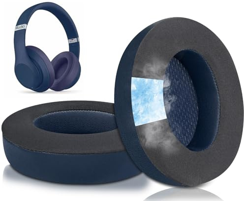 SoloWIT® Kühlgel Ersatzpolster Ersatz Ohrpolster für Beats Studio 2 & Studio 3 kabelgebundene & drahtlose Kopfhörer, Polster mit hochdichtem Lärmschutzschaum.