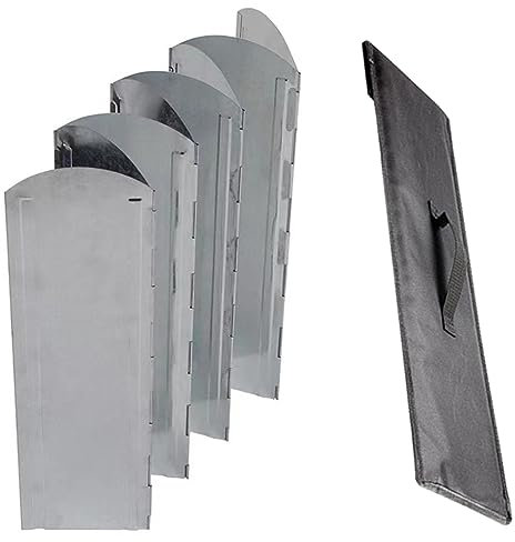 CIMAXIC Tragbarer Windschutz Für Camping Faltbare Koch Windschutzscheibe Stabiler Windschutz Aus Galvanisiertem Stahl Für Outdoor Picknick Grillen Mit Aufbewahrungstasche