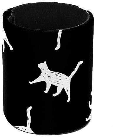 Eslifey Stiftehalter, rund, Stifthalter für Schreibtisch, weiße Katzen, niedliches Tiermuster, Stiftebecher, Make-up-Pinselhalter, Ständer, Display, Schreibtisch, Schreibwaren, Organizer für Zuhause,