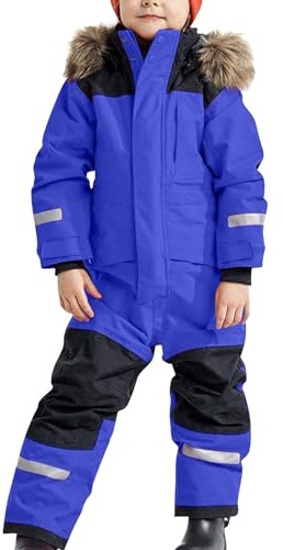 Fannyfuny Tuta Sci Bambini Intera Antivento E Impermeabile, Snowsuit Caldo Invernale Giacca Con Cappuccio Tuta Da Sci Bambino Tute Da Sci Bambino E Ragazzi Giacca Sci Bambino
