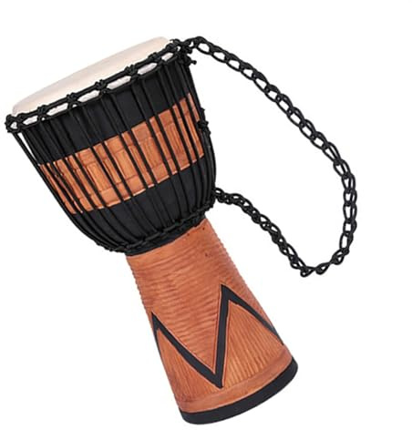 12-Zoll-afrikanische Trommel Aus Massivem Holz, Schaffell-Trommelhaut, Handtrommel, Schlaginstrument Djembe Für Anfänger (Color : C)