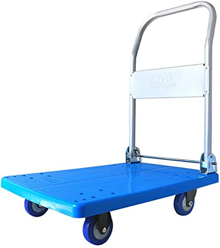CCYENG Lagerregal, leiser Kleiner Plattformwagen, Kleiner Faltbarer Kunststoff-Bodenwagen, Starke Druckfestigkeit, rostbeständige Stabilität, ergonomisches Design, la