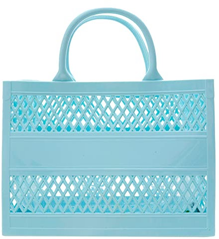 Strass Clutch Abendtasche Mode Große Kapazität PVC Einkaufstasche Gummi Silikon Strandtasche 5/8 Zentrifugalkupplung 12 Zähne mit Schraube, hellblau, Einheitsgröße