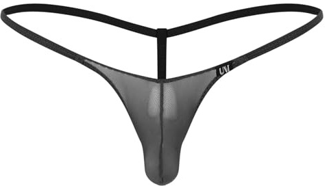 RUNQHUI Homme Micro String Ficelle Sexy Transparent G-String Tanga Thong Bikini Underwear M-XXL