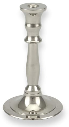 Einzelner Messing-Kerzenhalter vernickelt – Home Icon Altar, Gebetsecke