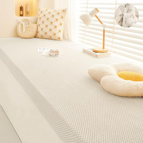 YFHT Benutzerdefinierte Bankkissen Sitzkissen Bank Für Innen Fensterbank Window, Cord Waschbar Sitzpolster Bankauflage, rutschfest Sitzauflagen Für Bänke, Sitzbank Kissen Eckbank Auflage (Beige)