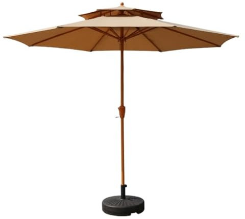 Sonnenschirm Für Draußen - 270 Cm Großer Terrassenschirm Für Draußen, Wasserdichter, Waschbarer Terrassenschirm-Sonnenschirmbezug, Strandschirm, Außenschirm Mit Sockel, Terrassen-Gartenschirm(A)