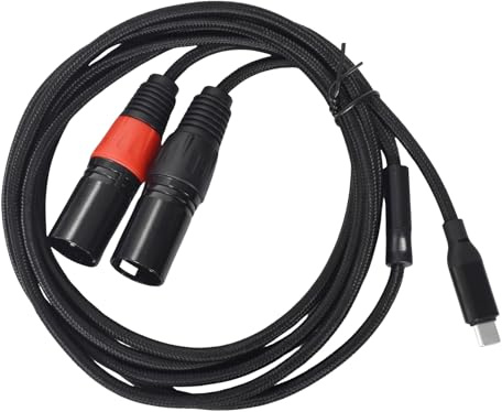 Homirty 2m USB C Auf Dual XLR Kabel Stecker, Typ C auf 2 XLR Male Cable Stereo Power Amplifier Audio Stecker Kabel Kompatibel mit PC Telefon Tablet Power Amplifier