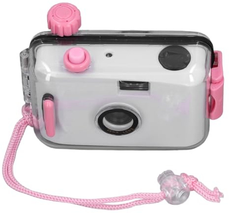 Agatige 35mm Film Camera, Reusable with Case, Disposable Film Camera for Snorkeling, 28MM Lens (White Pink)