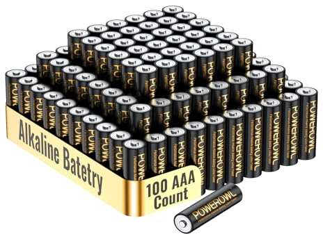 POWEROWL AAA Batteries 100 Pack - Alkaline 1.5v - High-Capacity Long Lasting Triple A Battery, 10-Year Shelf Life