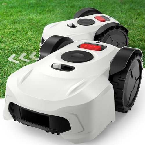 STWBHW Automatic Robotic Lawn Cutter Mowers,Robotic Lawn Mower with Rain Sensor & Boundary Wire and APP-Controlled Systematic Mowing, Covering up to 0.25 Acres with 36% Slope Support