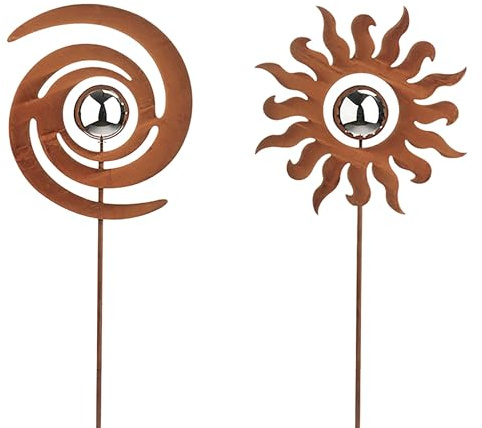 Kobolo Gartenstecker Mix Felix 2er Set Metall in Rostoptik
