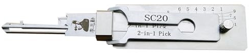 LiShi SC20 Dietrich- und Decoder-Werkzeug für professionelle Schlosser, 2-in-1, Tür-Dietrich und Schlüsselleser