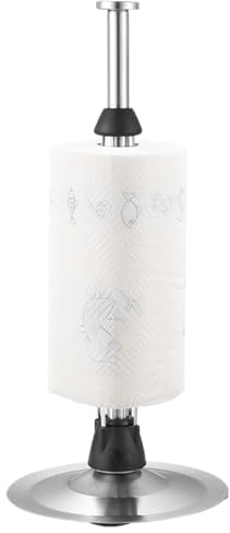 Zimoer Portarrollos de Cocina de Pie Plateado (1 Pieza) – Soporte para Rollos de Papel de Cocina y Higiénico – Estable y Elegante para Cocina, Baño, Salón o Dormitorio