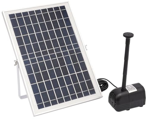 10 W solfontän för utomhusbruk, soldammpump 1 000 l/h trädgårdsdamm vattenspel, fontänpump, max. Stödhöjd 1,5 m