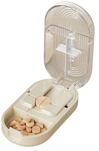 Tagliapastiglie Tagliapastiglie Compatto e Tascabile | Portatile Di Precisione Per Viaggi Con Per Pastiglie E Dispensatore
