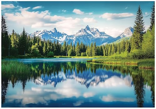 WallArena Vlies Fototapete, Berge, 400x280cm | Fototapeten - Tapeten - für Wohnzimmer Schlafzimmer - Vliestapete Wandtapete Tapete 3D Effekt- inkl. Kleister