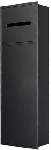 Nicho de ducha de acero inoxidable: estante de pared empotrado for baño, cocina y sala de estar.(Black,20x66x15CM)